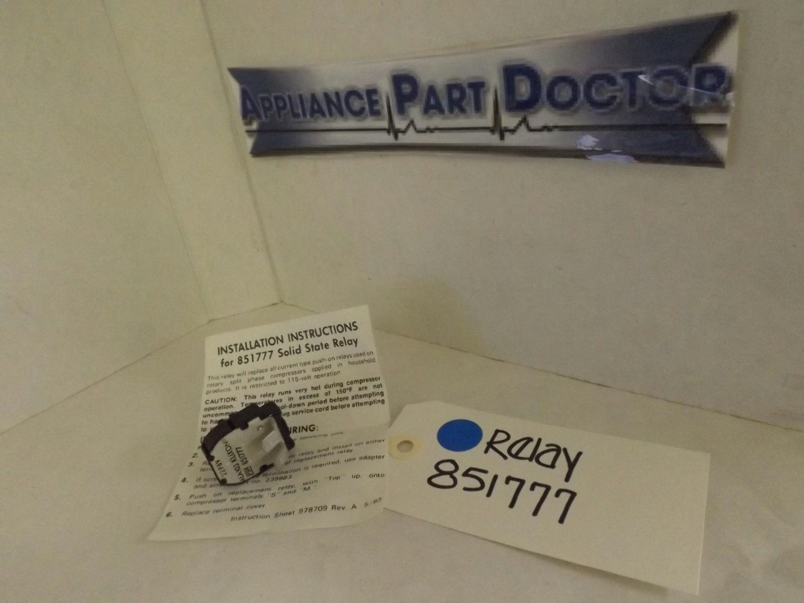 FSP WHIRLPOOL REFRIGERATOR 851777 RELAY NEW FSP WHIRLPOOL REFRIGERATOR 851777 RELAY NEW